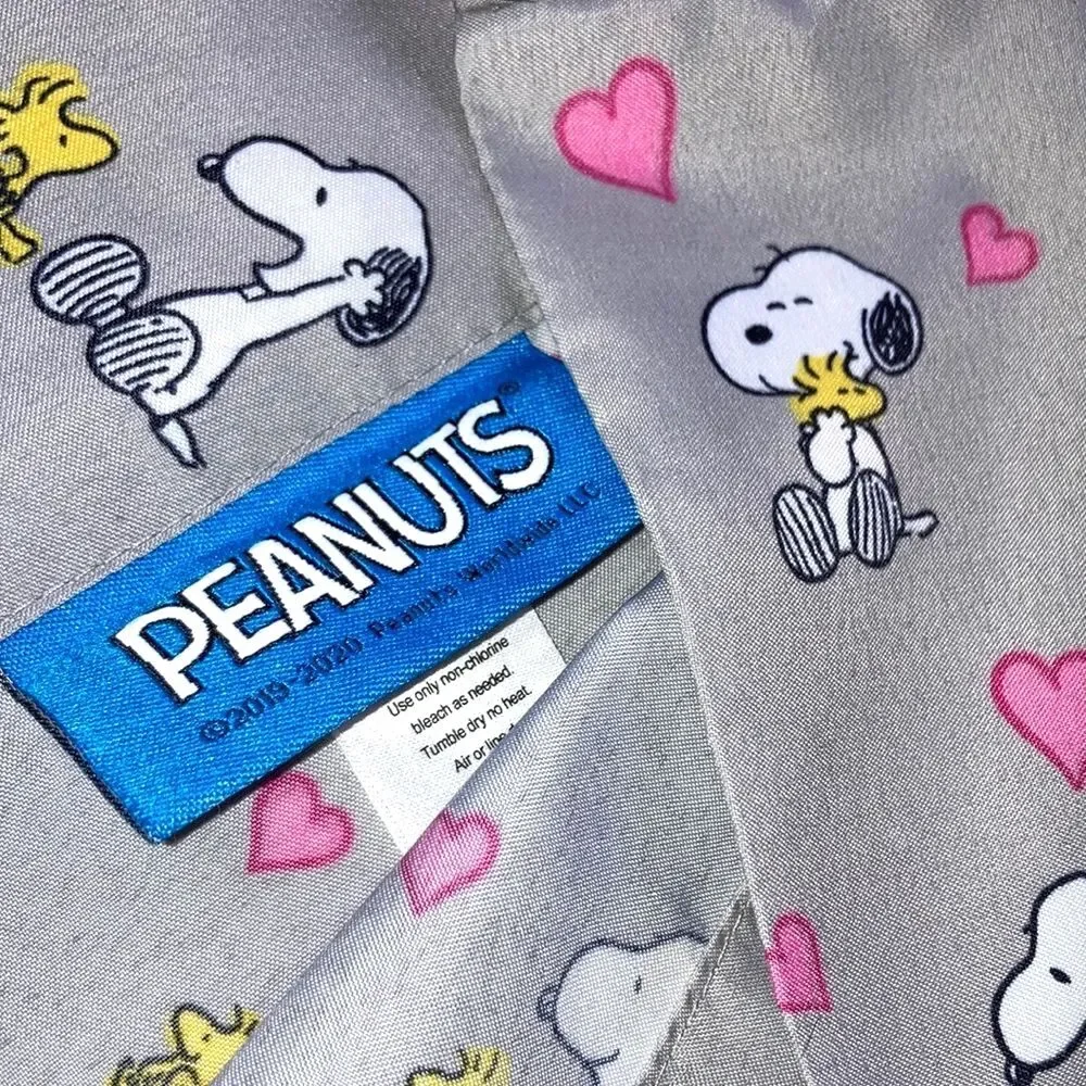 PEANUTS Snoopy Woodstock Pink Hearts Gray 1 Pillow Case Standard Size